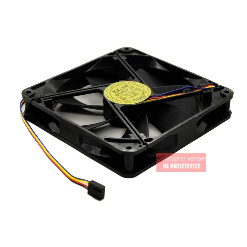JFG 야테 루운 14025 14CM 더블 볼 베어링 12V 0.70A 4선 PWM 쿨링 팬