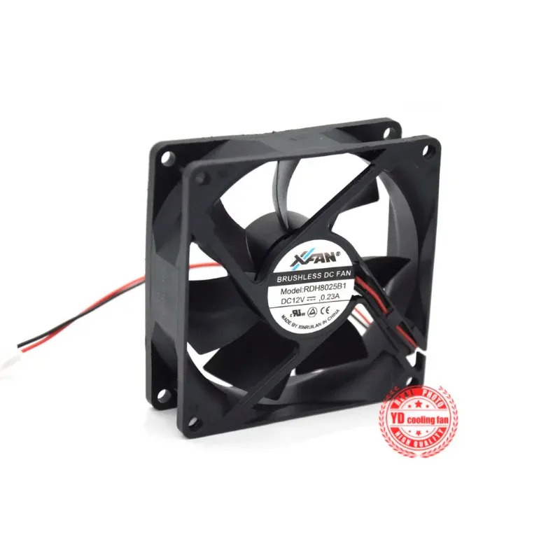 JFG 루이리안 사이언스 XFAN RDH8025B1 8025 12V 0.23A 볼 베어링 8CM 냉각팬
