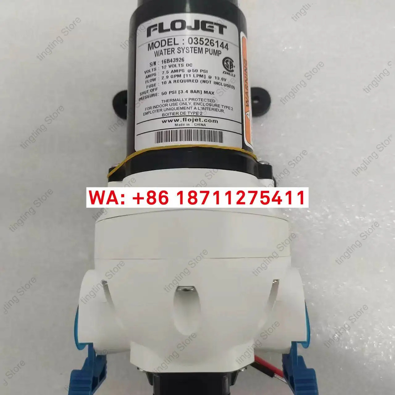 FLOJET 03526144 12V7.5A 전기 다이어프램 펌프 액세서리