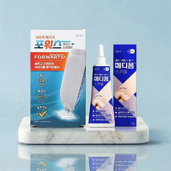 포워츠 사마귀 냉동 치료기+메디폼 스카겔12g 화상 여드름 흉터 연고 켈로이드 제왕절개 - 상품 이미지