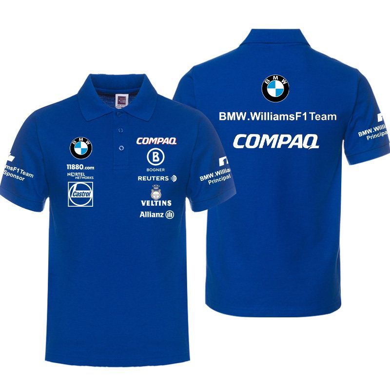 BMW F1 레이싱 유니폼 반팔 남녀 티셔츠 반팔티 작업복 - 상세 이미지 4