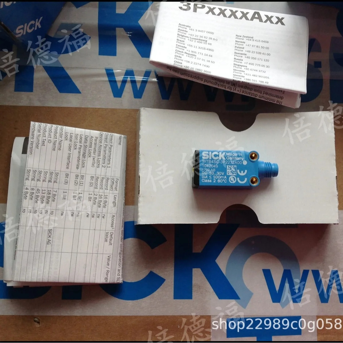 오리지널 SICK 1042049 WTB4SC-3P2232A00