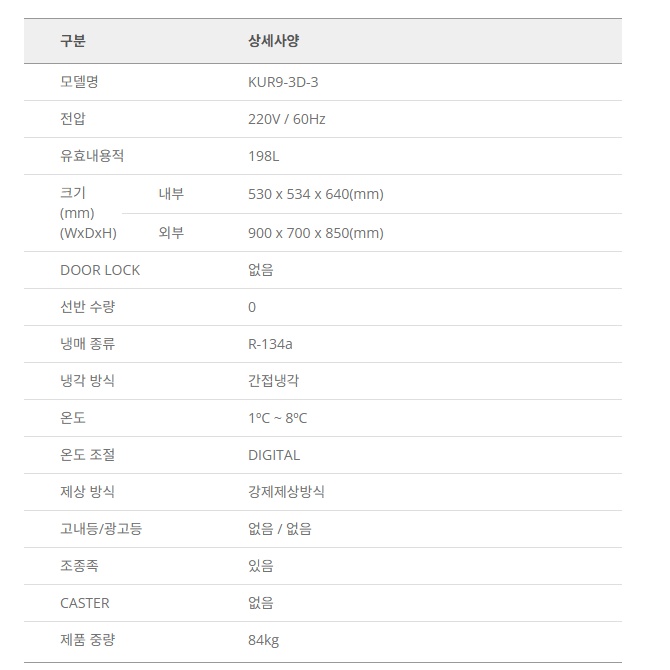 900서랍식냉장고 198L 카페 영업용 3단 서랍식테이블냉장고 KUR9-3D-3 - 상세 이미지 3