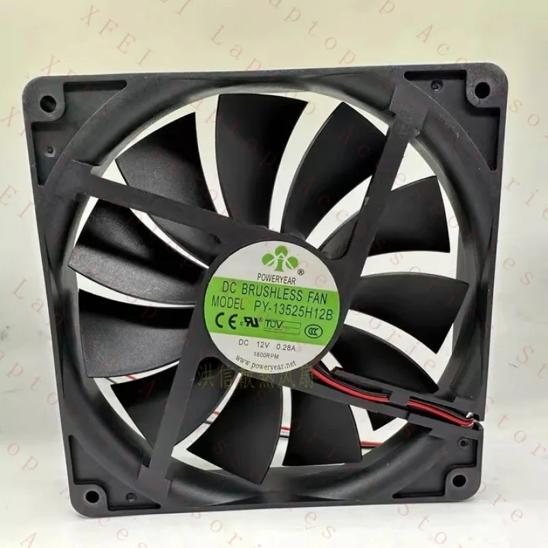 C POWERYEAR 팬PY-13525H12B DC12V 0.28A 135x25MM 2선 냉각팬