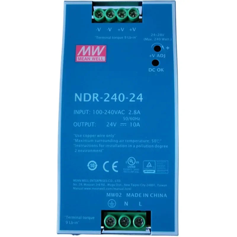 2025.4대만 Mingwei 스위칭 전원공급장치 NDR-75-24 120 240 480W220V 변압기 12 48V DC 레일