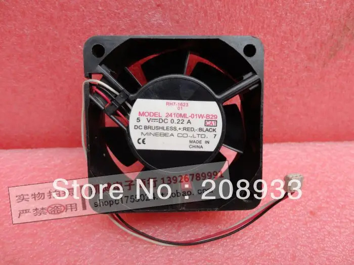 NMB 2410ML-01W-B29 RH7-1623 01 6025 5V 0.22A 6CM 3선 팬