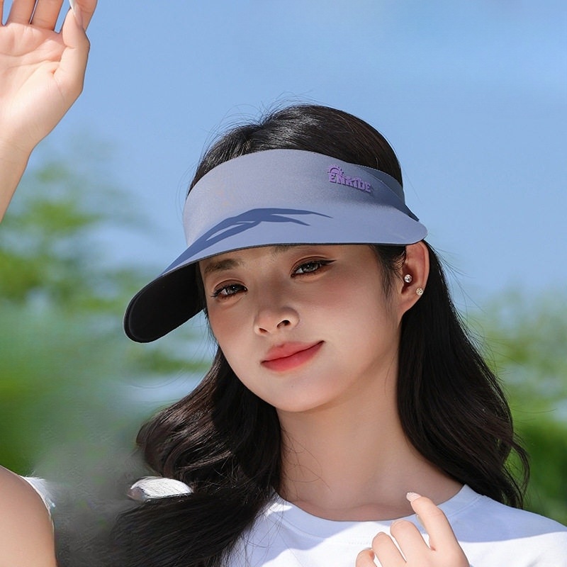 여성 자외선 차단 넓은 챙 썬캡 스포츠 선바이저 경량 통기성 햇빛가리개 골프 등산 야외 - 상세 이미지 2