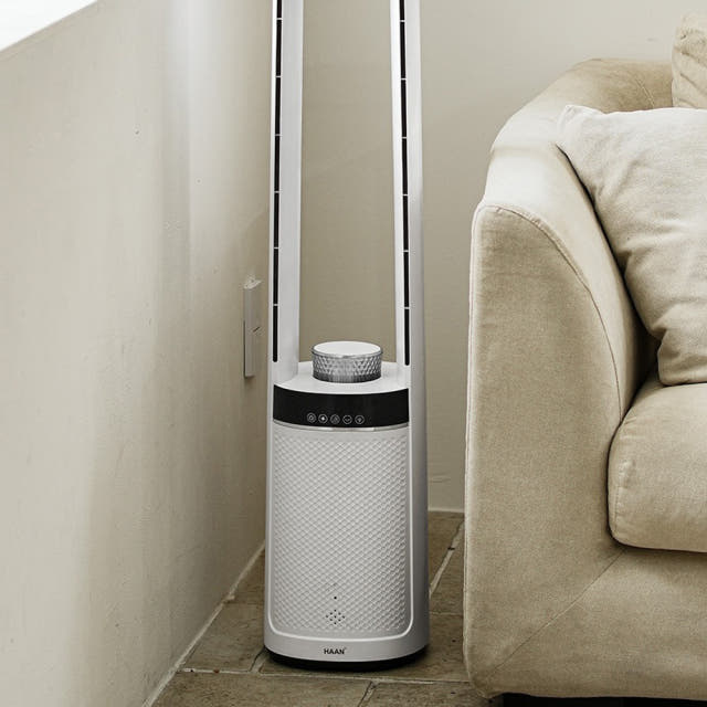 한경희 날개없는 선풍기 리모컨 타워형 선풍기 LED 무드등 NF4500