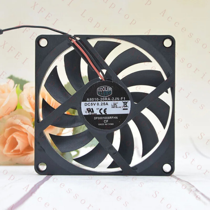 C 1X 마스터 A8010-20RA-2JN-F1초박형 냉각팬 5V 0.25A 2선 80x80x10mm