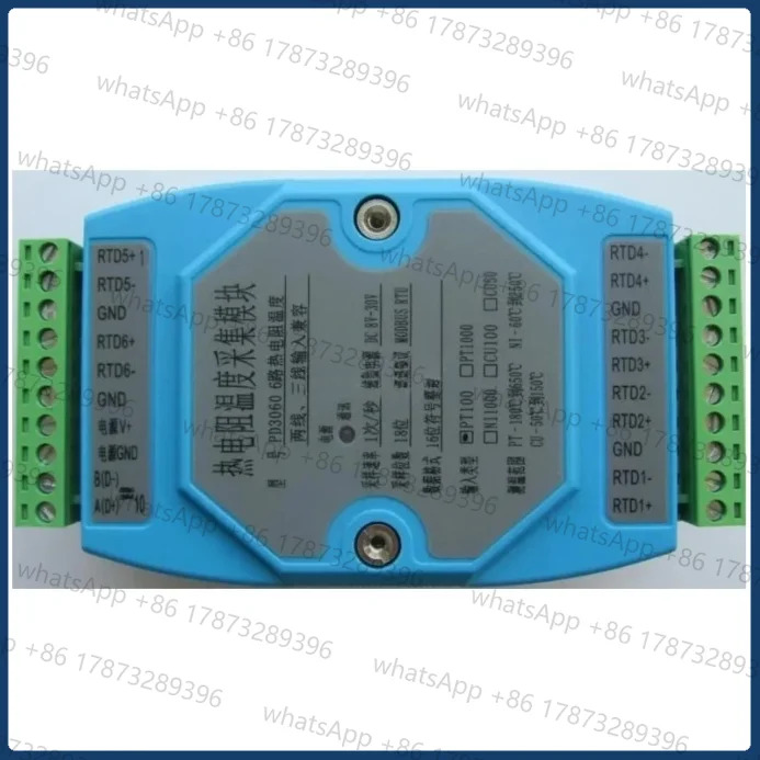 6 PT100 16비트 온도 입력 수집 모듈 RS485 Modbus DAQ RTD NI1000 PT1000 CU100 CU50 OLED 디스플레이 옵션