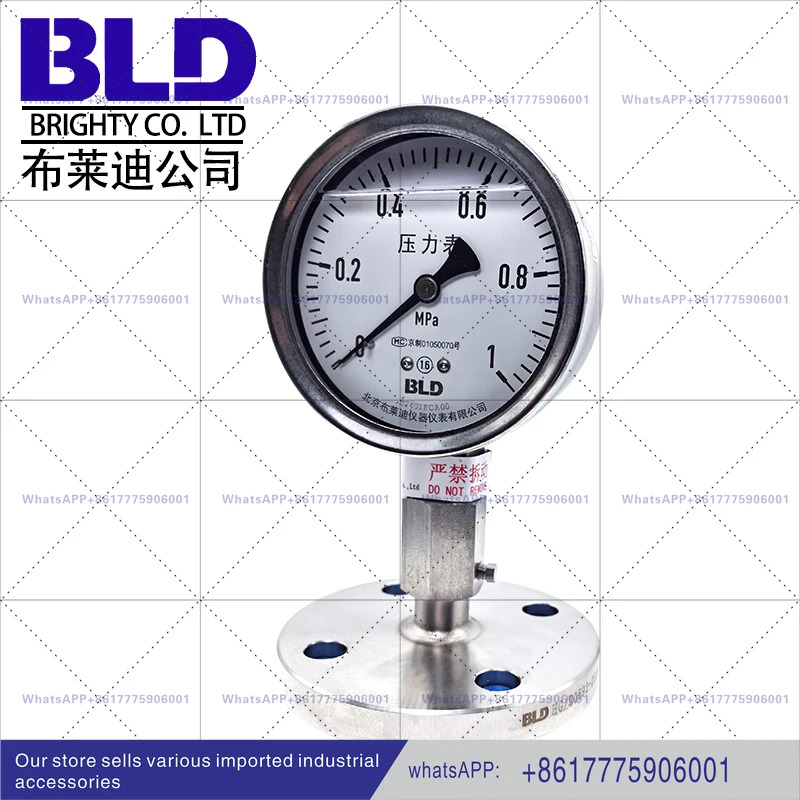 PYTHN100F2 베이징 브래디 플랜지 다이어프램 충격 방지 압력 게이지 스테인리스 스틸 316L 하이 카바이타늄 BLD