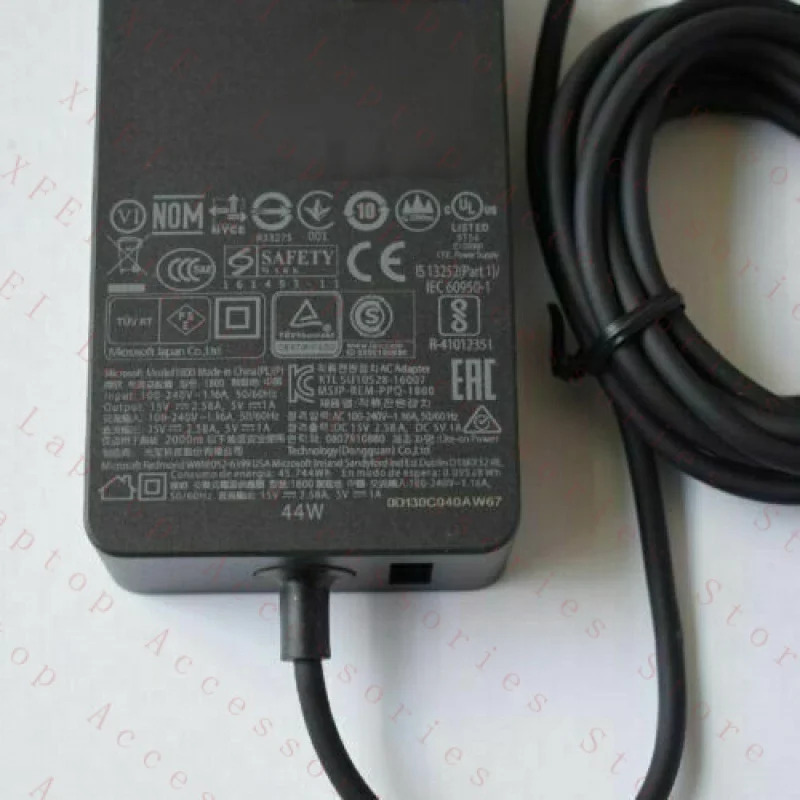 C 44W 1800 충전 어댑터 마이크로소프트 서피스 프로 3/4/5/6/7새