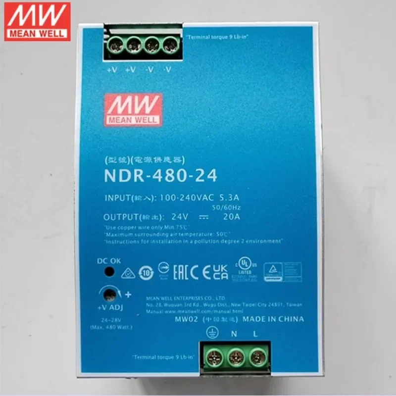 2025.4대만성 Mingwei NDR-120 75 240 480W 전원공급장치 220V 변압기 DC 12 24 48VDC.
