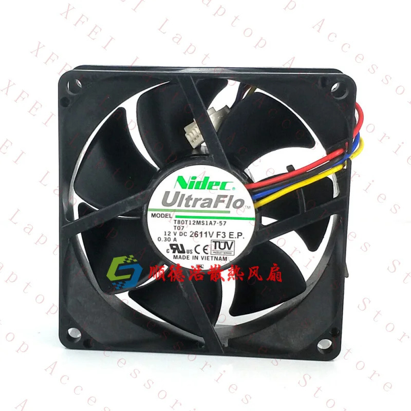 C 8025 T80T12MS1A7-57 T07 12V 0.30A 4선 속도 제어 팬