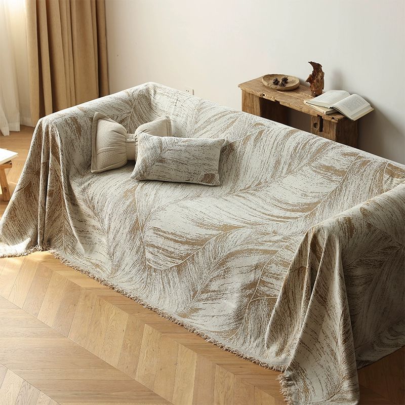북유럽 미국 럭셔리 소파커버 패드 방지 미끄럼 천 아일랜드 포레스트 - 커피 180x340cm - 상품 이미지