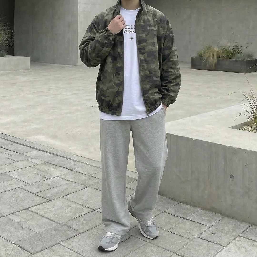 남자 립스탑 카모 오버핏 바람막이 집업 자켓 2color 이미지 6