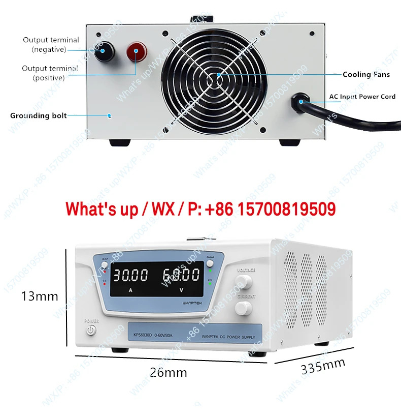 60V 30A 데스크탑 DC 조정 전원공급장치 실험실 수리 DIY 설계 학교 배터리 충전 도금 KPS6030D