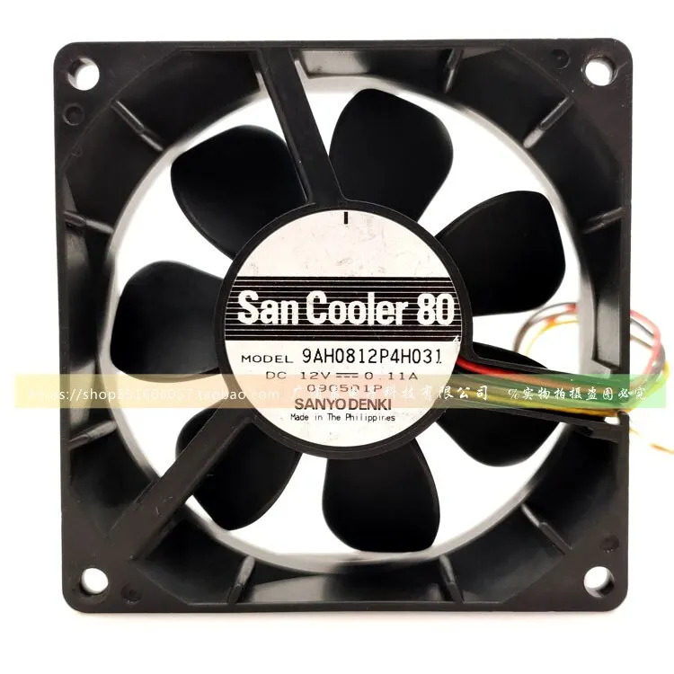 9AH0812P4H031 8cm 8025 12V0.11A 4핀 PWM 저소음 냉각팬