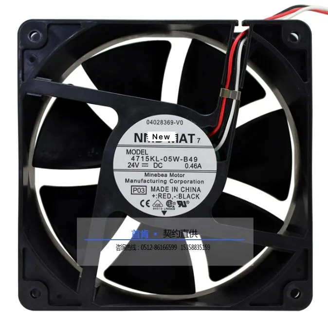 NMB-MAT 4715KL-05W-B49 P03 DC 24V 0.46A 3선 mm 서버 냉각팬