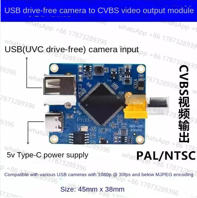 오리지널 UVC 드라이브 프리 USB 카메라 CVBS 비디오 출력 모듈 1080P MJPEG/YUV 호환 포켓 3