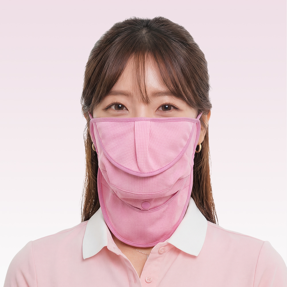 닥터체크 국내생산 4단 분리형 UVCUT 마스크 얼굴햇빛가리개 안면 복면 골프마스크 낚시 - 상세 이미지 3