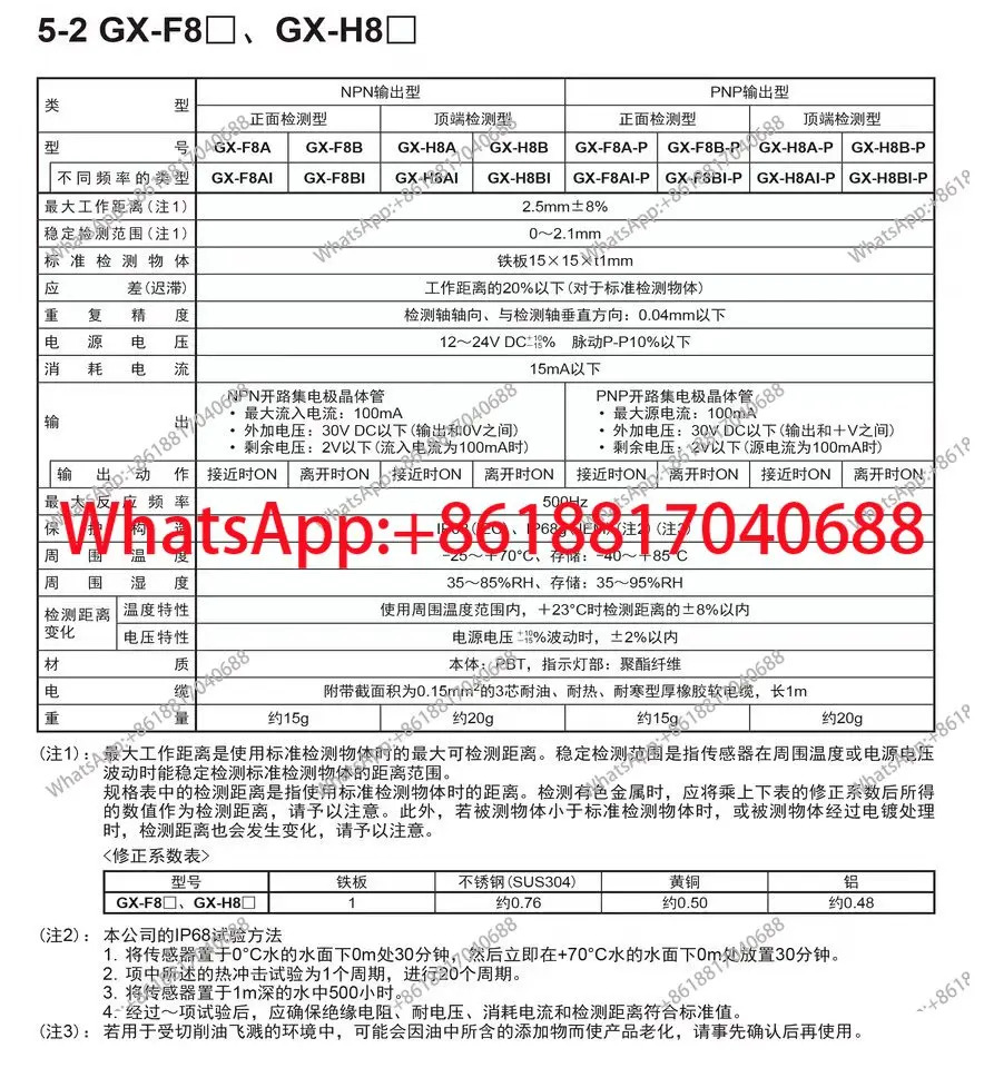 GX-F8A/B H8A/B F12A F12B 스위치 포장 센서