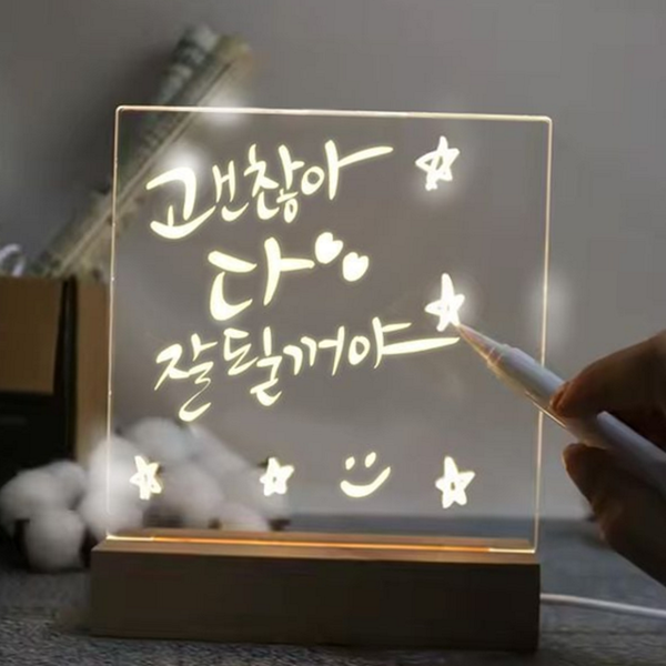 탁상용 led 메모 보드 투명 메모판 스탠드 메세지 무드등 - 상세 이미지 2