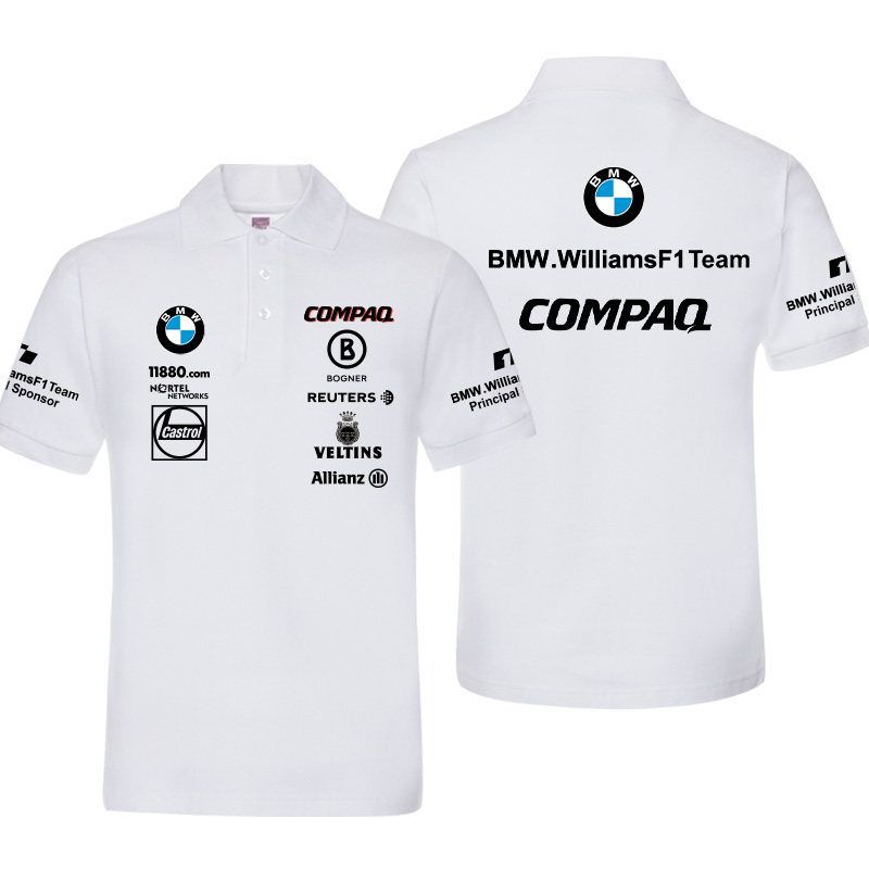 BMW F1 레이싱 유니폼 반팔 남녀 티셔츠 반팔티 작업복 - 상세 이미지 3