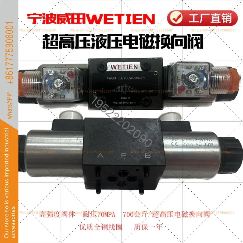 70MPA 초고압 솔레노이드 방향 밸브 4WE6H6X/70CW220NZ5L 6G/24V