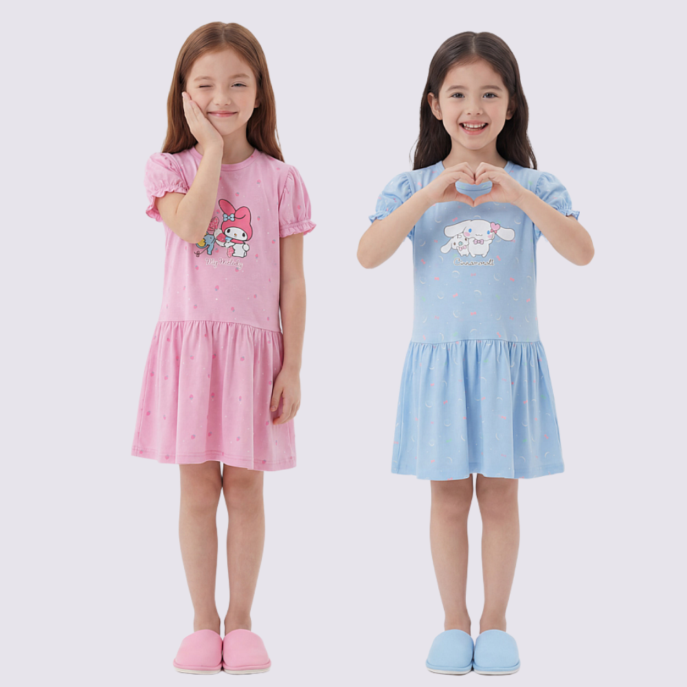 산리오 원피스 여아 어린이 쿨터치 자매룩 샤 봄 여름 옷 공주 생일 드레스 - 상품 이미지