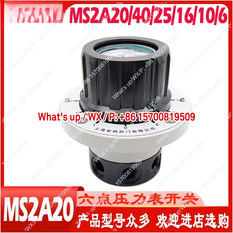 MS2A20/400/2 6점식 압력 게이지 스위치 유압 오일 40mpa 수동 전달