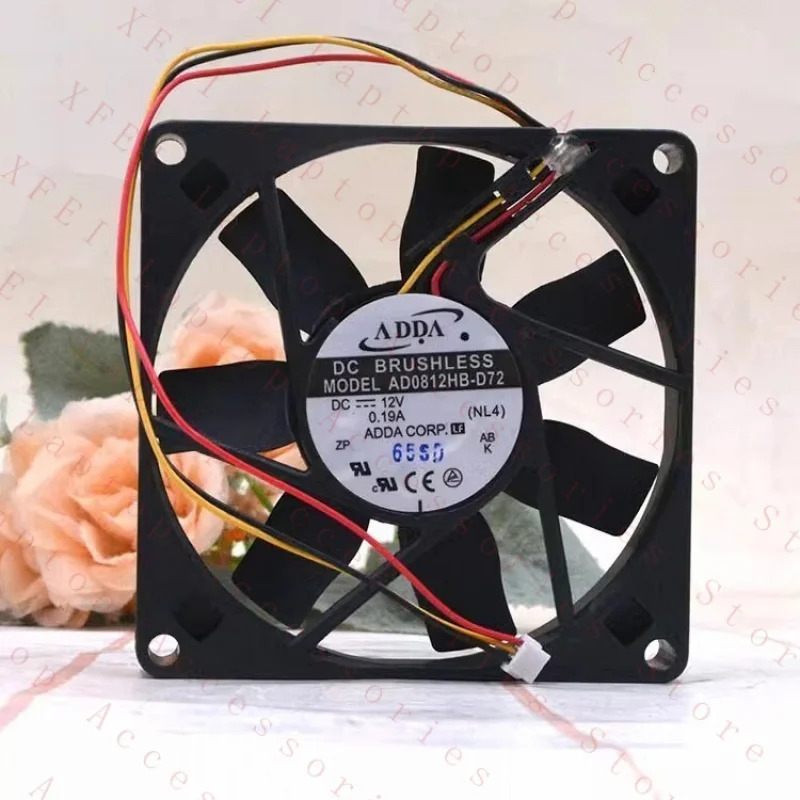 C AD0812HB-D72 DC12V 0.19A 8cm 8015 3핀 냉각팬