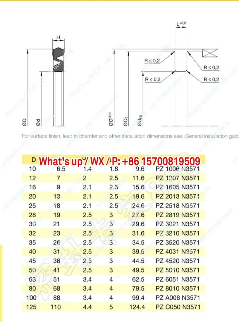 PDF PZ61-3.4 씰 실린더 씰링 링 PZ6051N3571