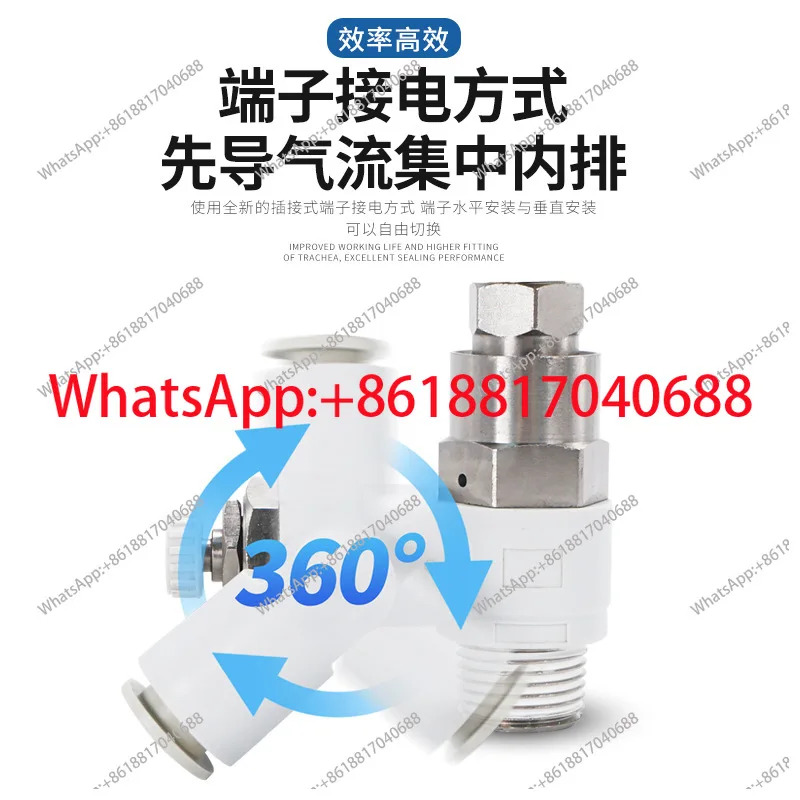 공압 작동식 단방향 스로틀 밸브 ASP330/430/530F - 01-02-03 04 06 S08/12