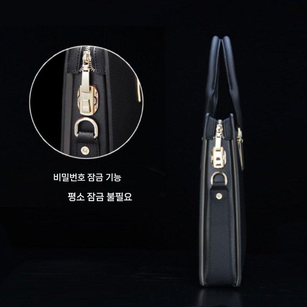 갤럭시북6 프로 울트라 가죽 가방 콤비네이션 잠금 핸드백 숄더백 크로스백 - 상세 이미지 5