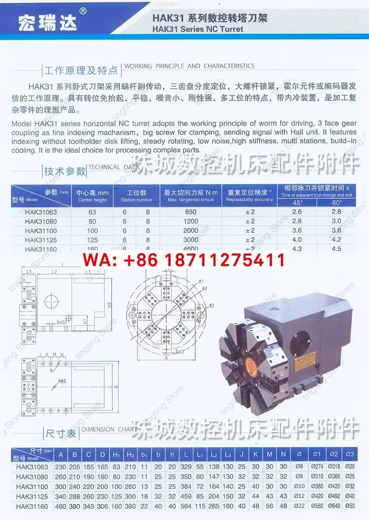 6-8포탑 전동포탑 HAK31063/80/100/125