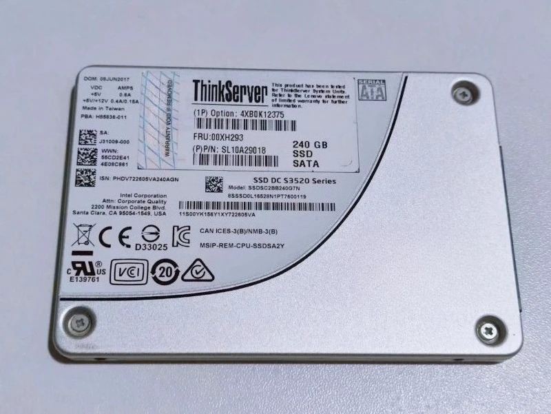 Lenovo호환 S3520 240G SATA SSD 00XH293 2.5인치분해된 리퍼