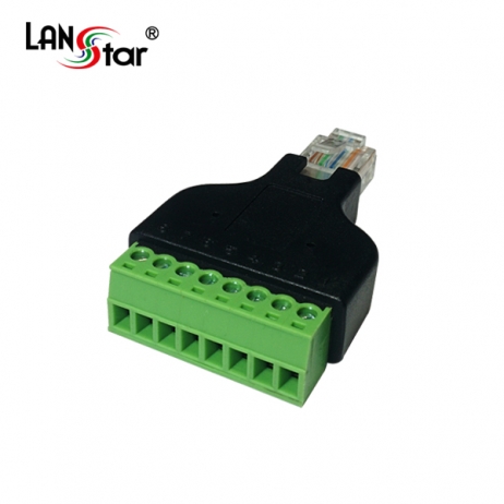 랜스타 LS-RJ45UTP-8P RJ45 UTP Screw 터미널 변환 젠더 M To 8핀 - 상품 이미지