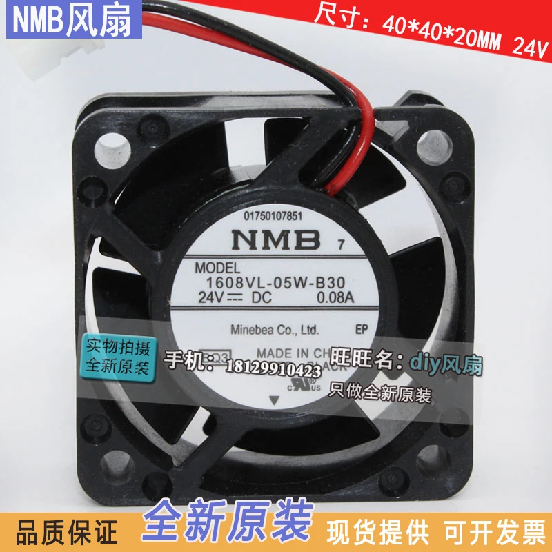 JFG NMB-MAT Minebea 1608VL-05W-B30 4020 24V 이볼 베어링 4CM 냉각팬