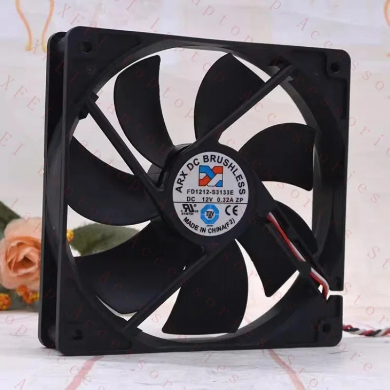 ARX DC FD1212-S3133E DC12V 0.32A 12cm 3선 냉각팬