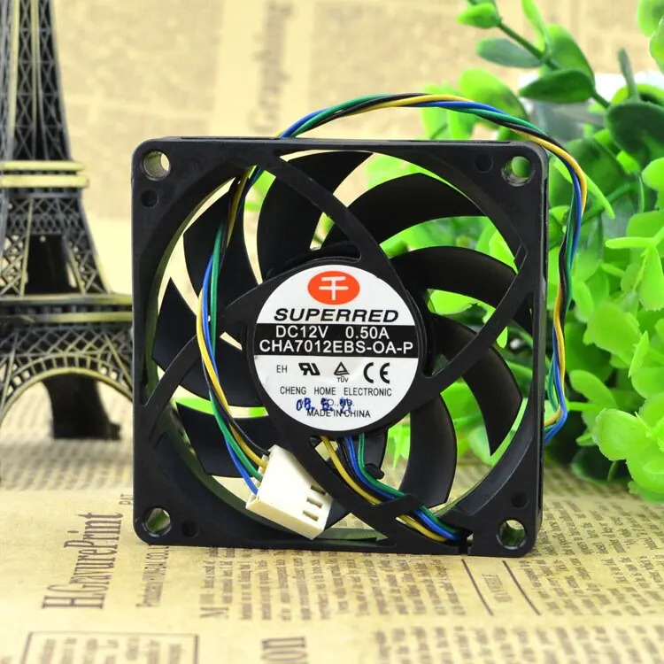 Superred Cha7012ebs-oa-p 7cm 7015 12V 0.50A 4선 CPU 냉각팬