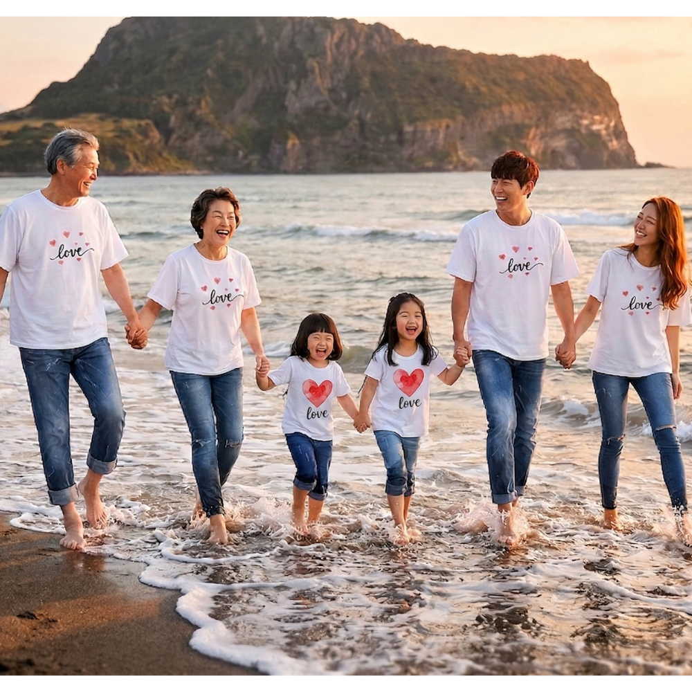 몽피마피 퐁퐁러브 가족티 패밀리룩 돌촬영 여행 사진의상 반팔 맨투맨 이미지 8