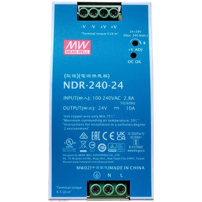 2025.4대만성 Mingwei NDR-120 75 240 480W 전원공급장치 220V 변압기 DC 12 24 48VDC.
