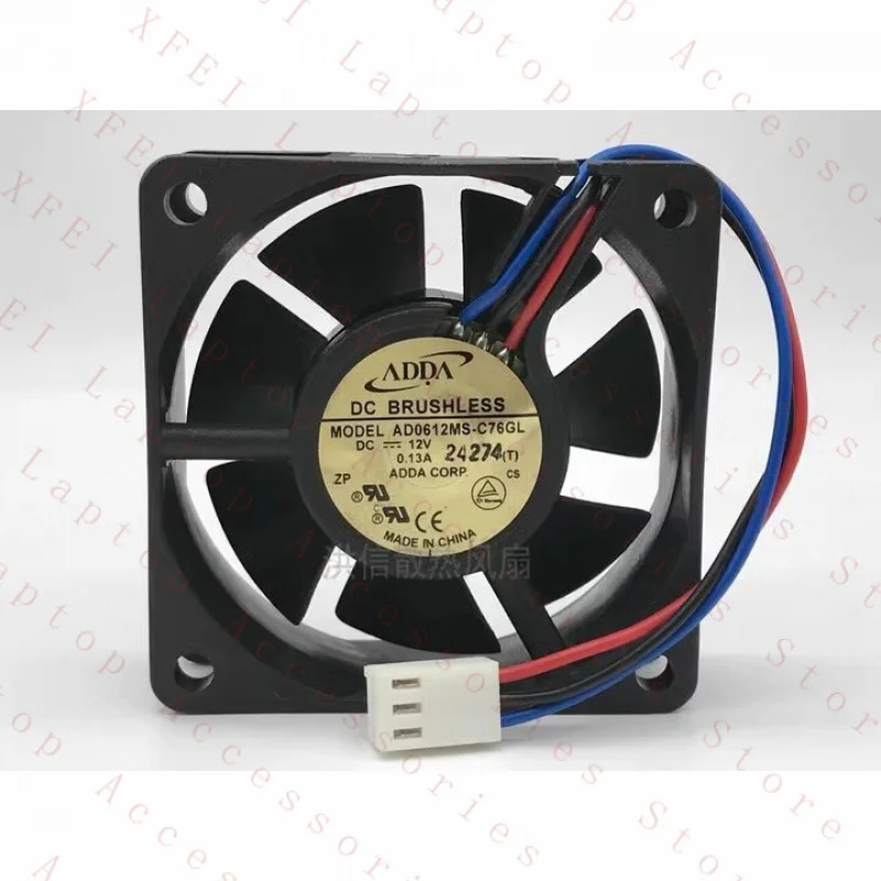 C ADDA 팬AD0612MS-C76GL 12V 0.13A 6020 6CM 3와이어