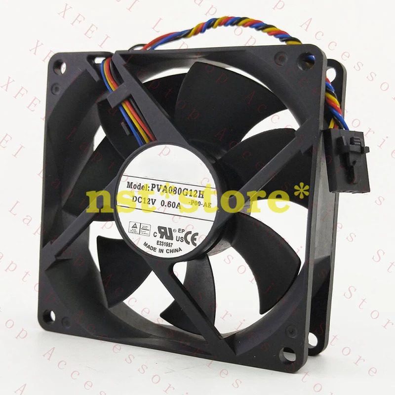 FOXCONN DC 브러시리스 PVA080G12H 팬 12V 0.6 4선 5핀 냉각팬