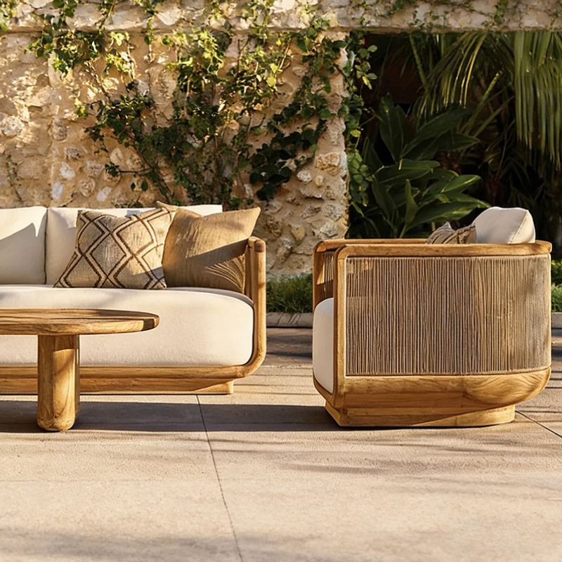 아르보라 티크 아웃도어 라운지 소파 Arbora Teak Lounge Sofa - 상세 이미지 3