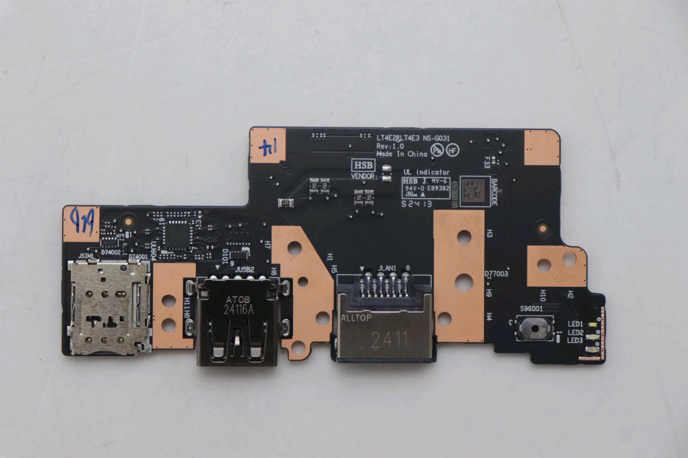 ThinkPad T14 P14s Gen5 스위치 보드 USB 리더 네트워크 포트 소형 5C51P67039