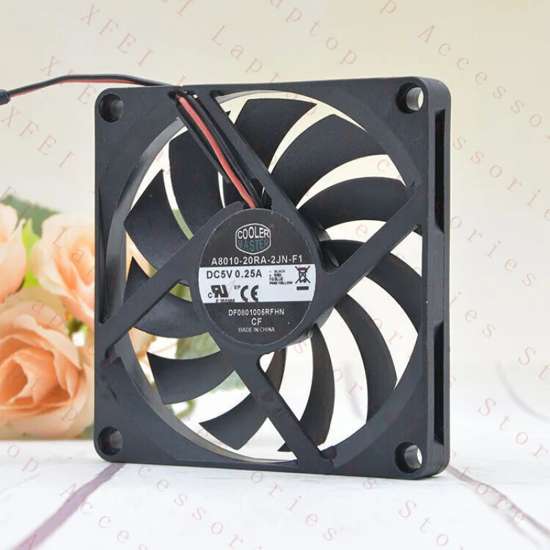 C 1X 마스터 A8010-20RA-2JN-F1초박형 냉각팬 5V 0.25A 2선 80x80x10mm