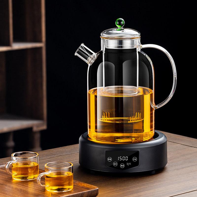 대용량 직화 유리주전자 찻주전자 내열 투명한 블랙 스토브+대형 1800ml 미포함 세트 1L 이상 - 상세 이미지 4