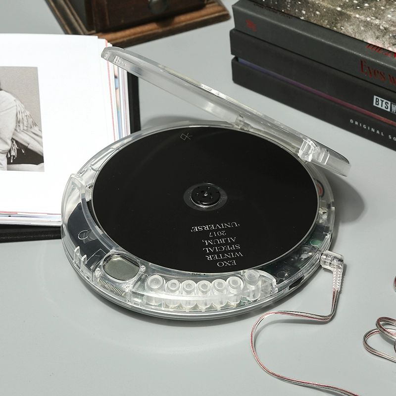 투명 cd 플레이어 클리어 휴대용 레트로 디자인 감성 충전식 인테리어 앤틱 디스크 - 상세 이미지 5